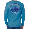 Men's Teal Wake Performance Sun Protection Top