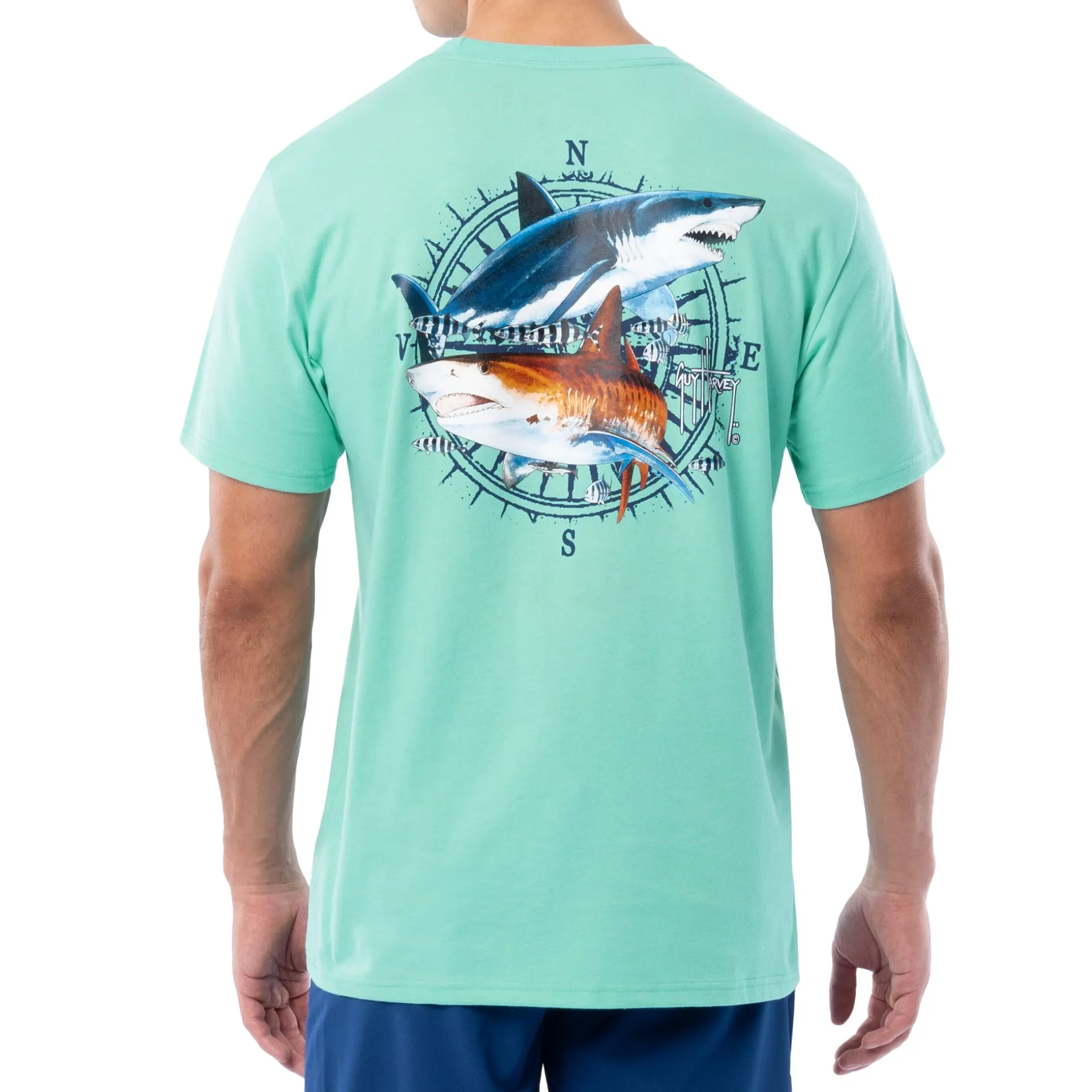 Men's Vintage Sharks Short Sleeve Pocket T-Shirt