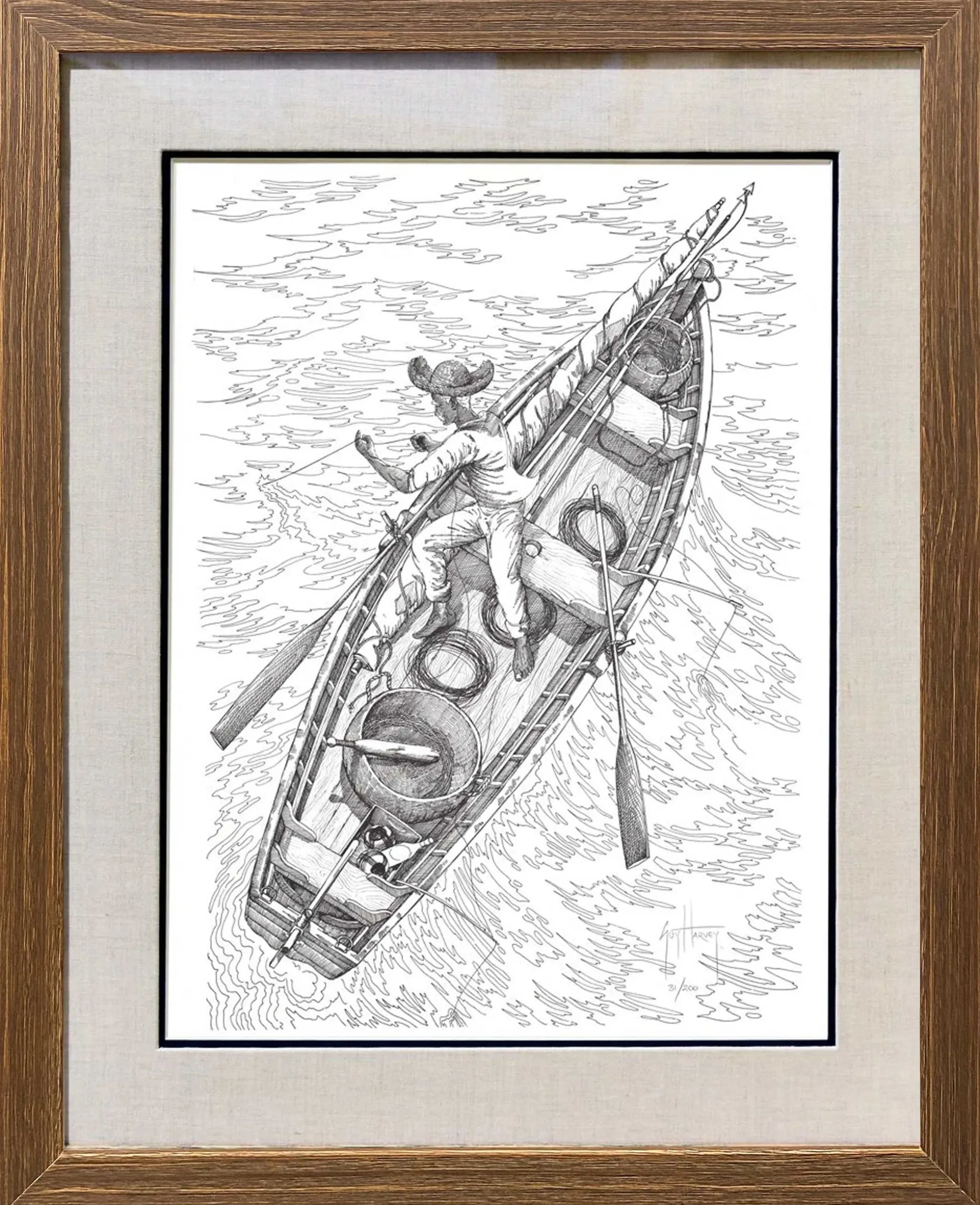 'OLD MAN' SET OF 8 BLACK AND WHITE FRAMED LITHOGRAPHS