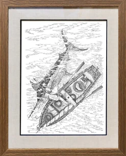 'OLD MAN' SET OF 8 BLACK AND WHITE FRAMED LITHOGRAPHS