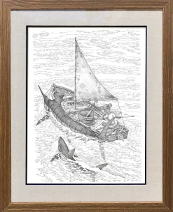 'OLD MAN' SET OF 8 BLACK AND WHITE FRAMED LITHOGRAPHS