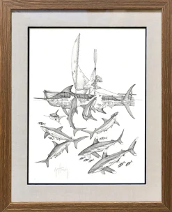 'OLD MAN' SET OF 8 BLACK AND WHITE FRAMED LITHOGRAPHS