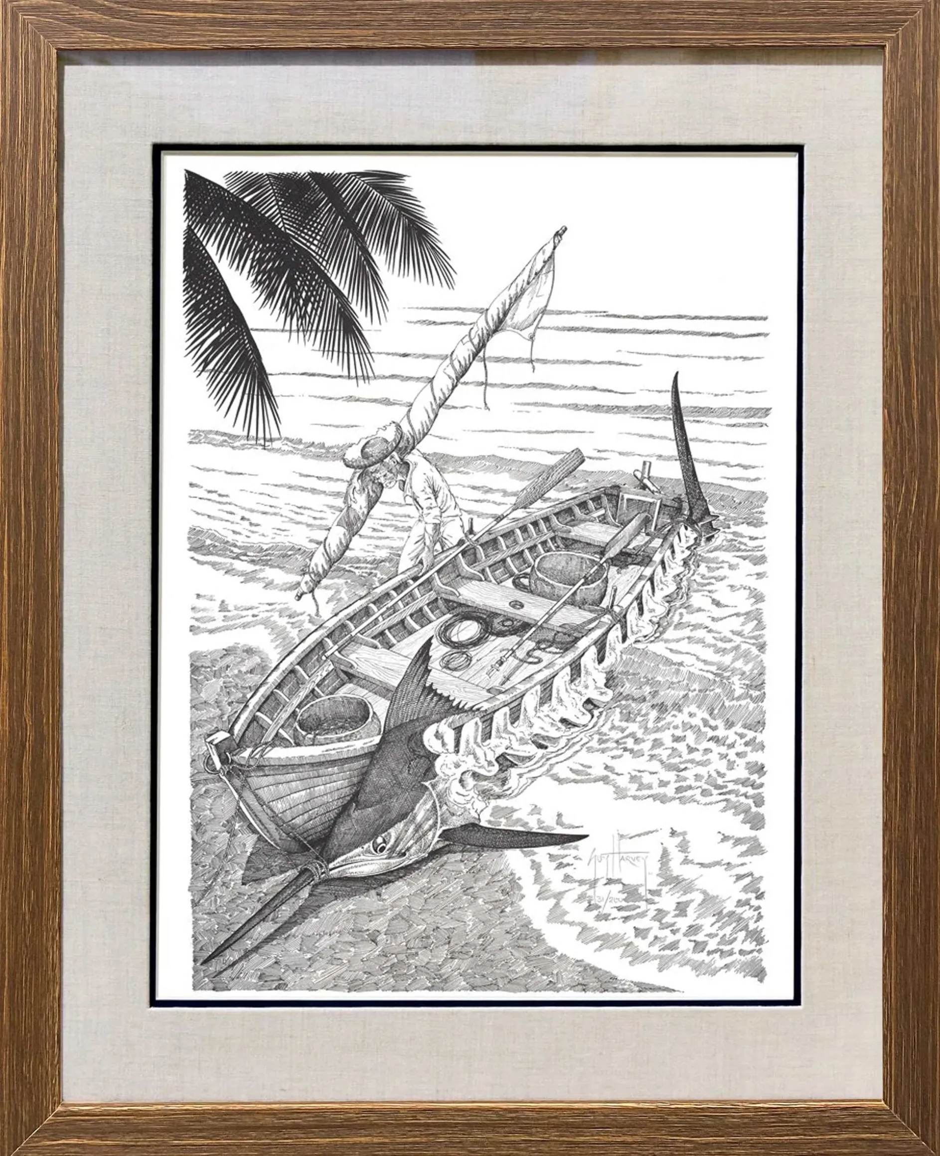 'OLD MAN' SET OF 8 BLACK AND WHITE FRAMED LITHOGRAPHS