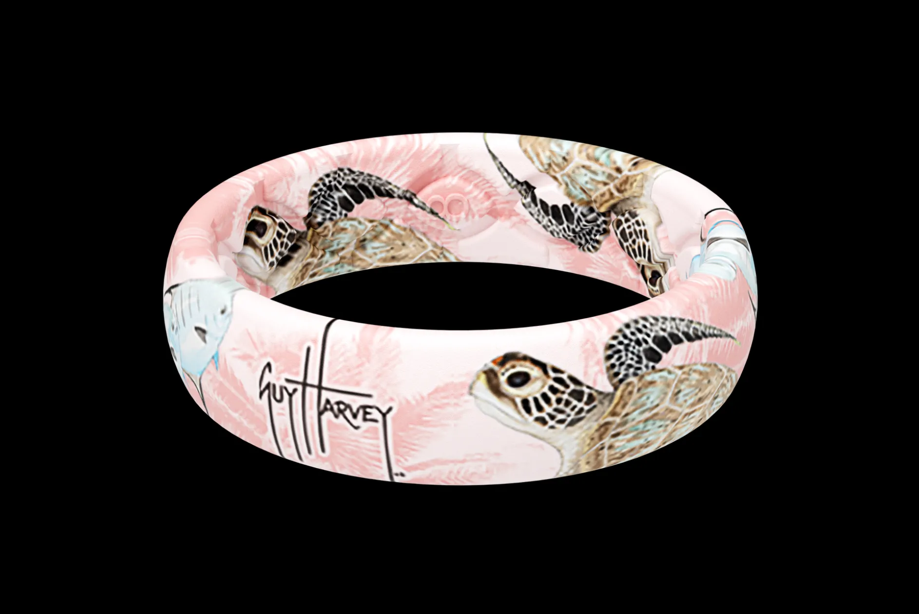 Pink Sea Turtle Thin Ring by Groove Life