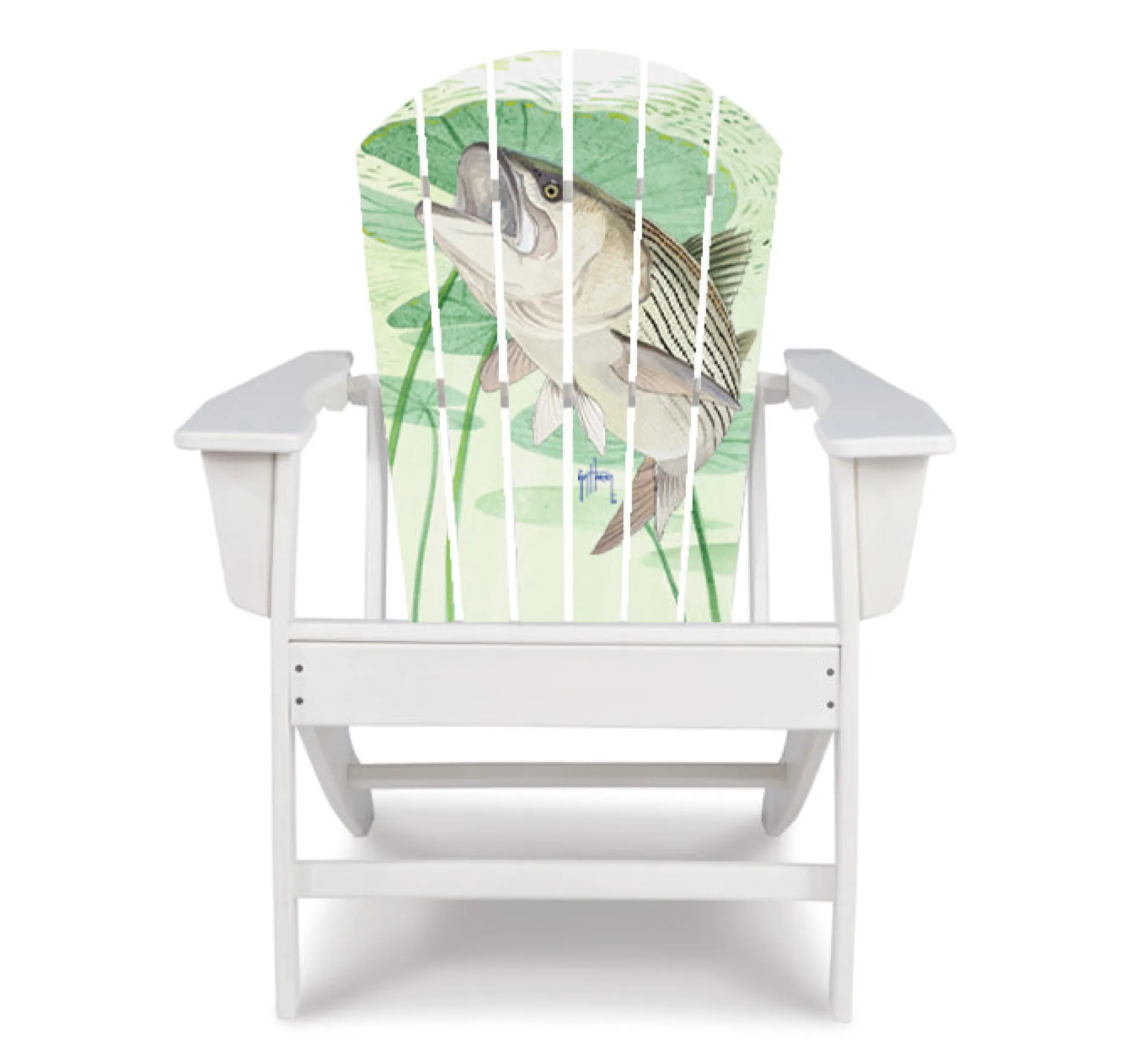 Striped Bass with Lilies Adirondack Chair