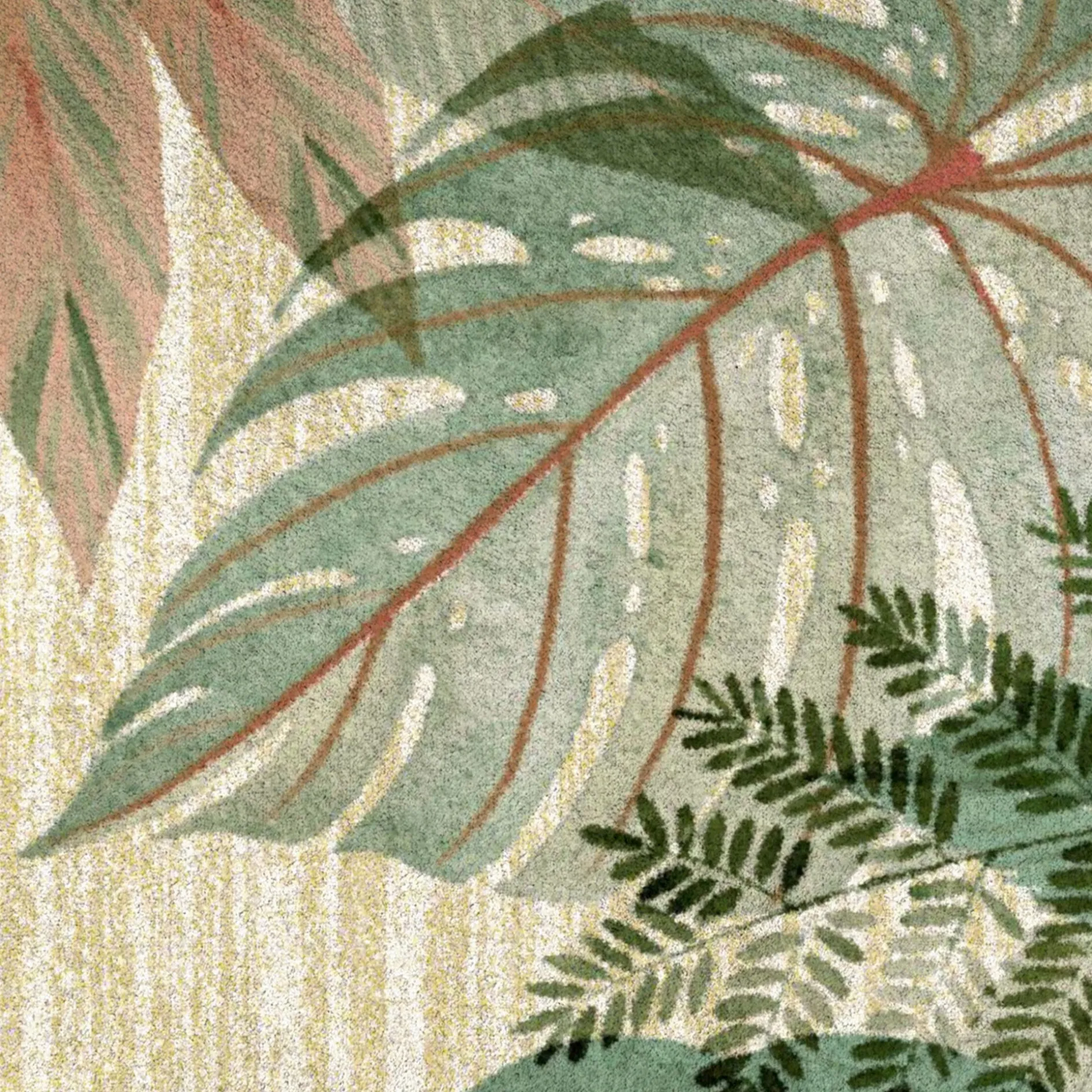 Tropical Leaves Area Rug