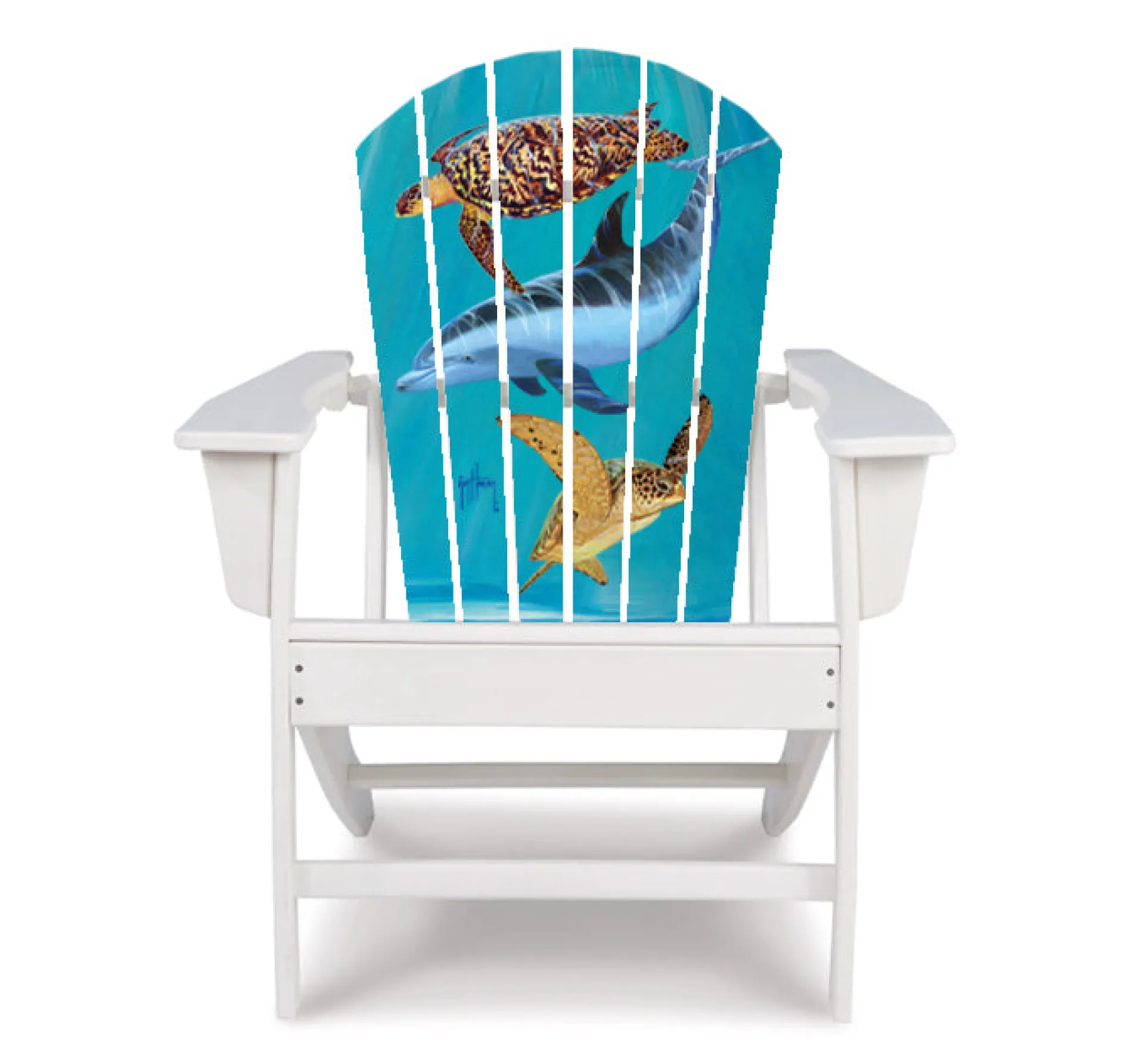 Turtle Ray and Porpoise Adirondack Chair