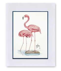 "Two Flamingos" Mini Print